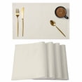 thumbnail image 1 of Cream Solid Color Placemats Set of 8, Aesthetics Contemporary Luxury Placemats for Dining Table, Place Mats for Kitchen Tabletop, Waterproof Wipeable Dining Table Mats Set, 1 of 9