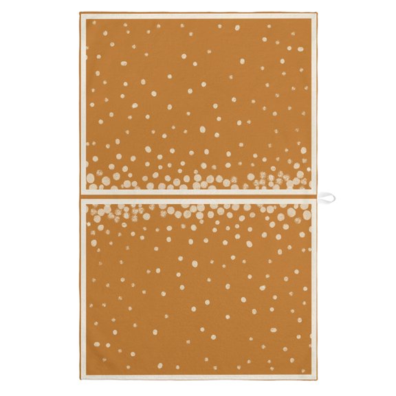 Cream Speckle Kitchen Towels Dish Towel Pack of 1 Luxe Beige Frame Foil Polka Dot Gold Soft Dish Cloth Set Absorbent Dishcloth for Drying Dishes, Hand Towels 18 x 28 Inches