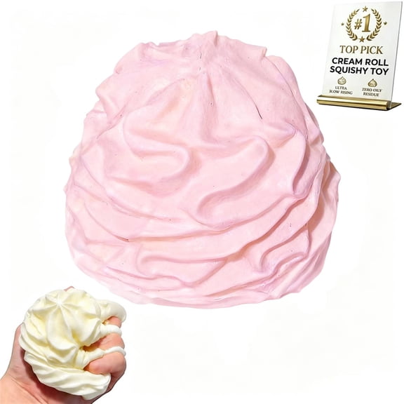 Cream Squishy, Feels Like Putty Coconut Oil Cream Roll Stress Ball,Soft Like Jelly, No Rebound Finger-Sucking Feel Sensory Toys Anxiety and Focus, Durable, Washable Desk Decor Gift(Pink)