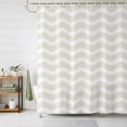 thumbnail image 1 of Cream Stripe Shower Curtains for Bathroom, Modern Abstract Waves Beige Striped Waterproof Fabric Shower Curtain, Decorative Bathroom Curtain for Bathtub, 72"x84" , No Hooks Included, 1 of 9