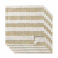 thumbnail image 1 of Cream Striped Cloth Napkins, Farmhouse Vintage Brown Stripes Washable and Reusable Dinner Napkins Set of 6, Table Napkin for Kitchen Party Birthday Wedding Hotel Housewarming 20"x20", 1 of 8