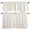 thumbnail image 1 of Cream Striped Kitchen Curtains Sets for Windows 36 Inch Length, Modern Farmhouse Cream White Stripes Rod Pocket Window Treatments Tier Curtains and Valances Set for Bedroom/Bathroom, 1 of 8
