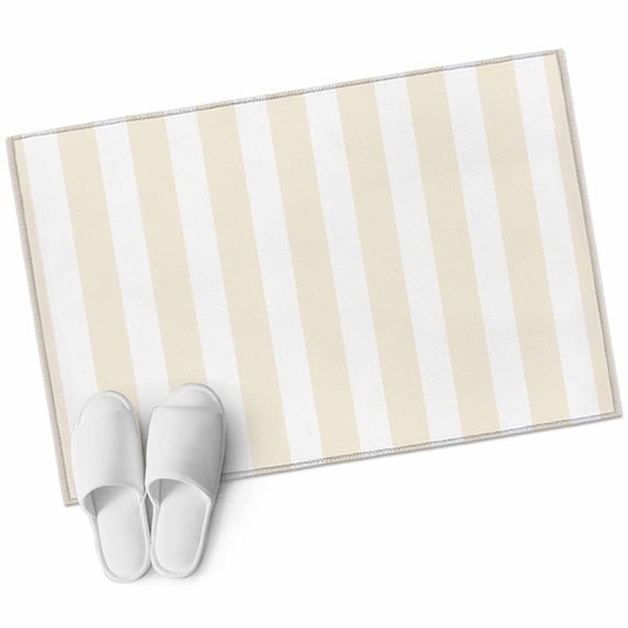 Cream Striped Large Area Rugs for Bedroom Living Room, Soft Non Slip Carpet Bedside Rug, Modern Farmhouse Cream White Stripes Rectangular Floor Cover Kitchen Accent Rug 2'x3' for Dining Room/Office