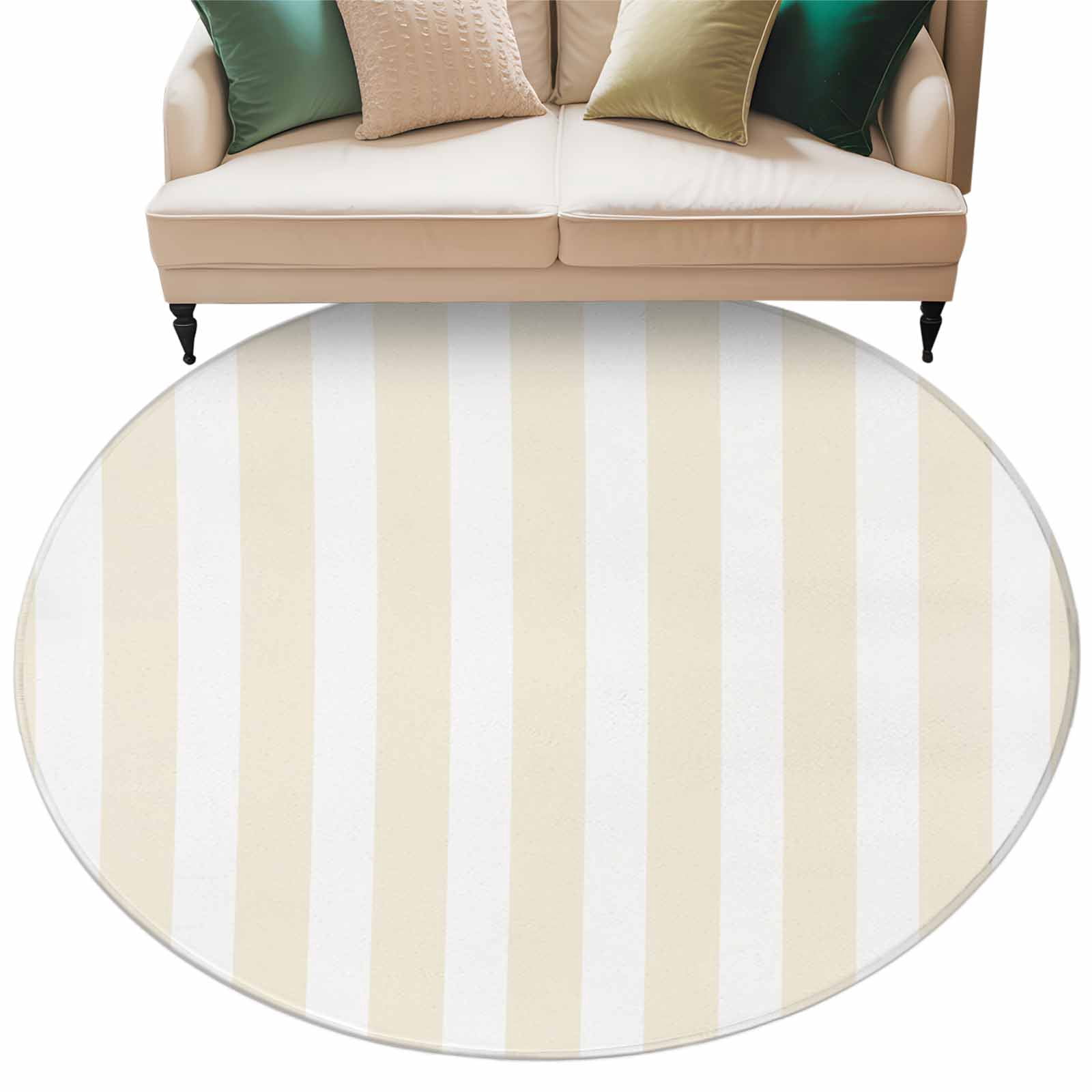 Cream Striped Large Area Rugs for Bedroom Living Room, Soft Non Slip ...