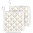 thumbnail image 1 of Cream Striped Pot Holders for Kitchen Heatproof Potholder, 2 Pack Modern Farmhouse Cream White Stripes Hot Pads Multipurpose Oven Pads Cloth Potholders Trivet for Cooking and Baking, 1 of 8