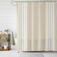 thumbnail image 1 of Cream Striped Shower Curtains for Bathroom, Farmhouse Beige White Stripes Waterproof Fabric Shower Curtain, Decorative Bathroom Curtain for Bathtub, 72"x84", No Hooks Included, 1 of 9