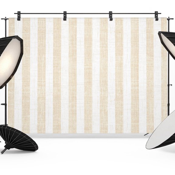 Cream Stripes Backdrop for Photography, Modern Abstract Linens Farmhouse Photo Backdrop Portrait Background Party Banner Photo Backgrounds for Studio Booth Props, 10x8ft