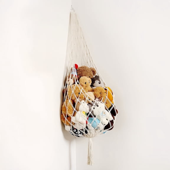 FZENeast Hanging Toy Storage Organizers ,Toy Holder Wall for Kids Room Decor,Over-the-Door Toy Display,Beige