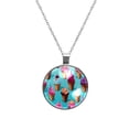 thumbnail image 1 of Cream Stunning Glass Circular Pendant Necklace - Elegant Jewelry for Women, 1 of 5