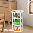 thumbnail image 1 of Cream Style Four-Leaf Clover Tall Rolling Side Table with Wheels, 2-Tier Movable Sofa Snack Table, Small Plastic Coffee Table with Storage Shelf for Living Room Bedroom White, 1 of 6