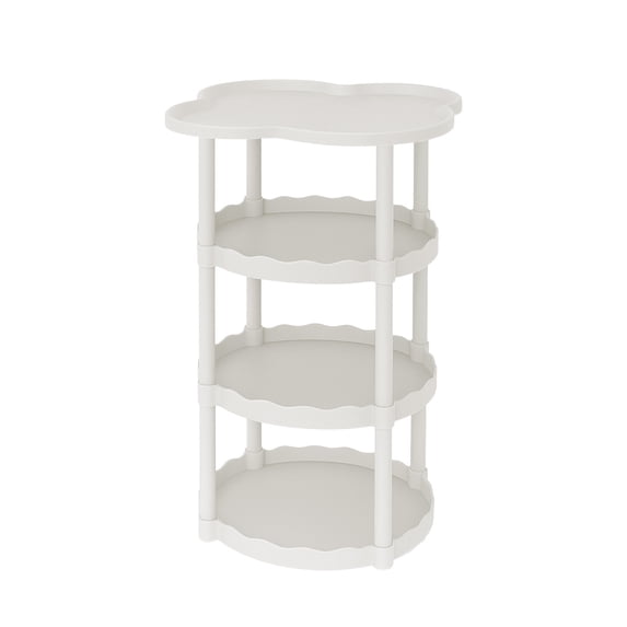 Cream Style Sofa Side Table Living Room Small Coffee Table Floor-to-ceiling Movable Storage Table Four-leaf Cloud Shelf