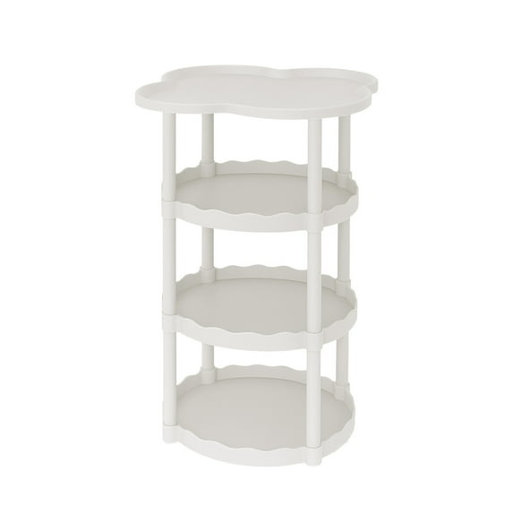 Cream Style Sofa Side Table | Modern European Style Nightstand | Small Coffee Table with Multi-Layer Storage Shelves | 29.5x13.8 Inches | Black/White/Khaki/Green