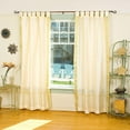 thumbnail image 1 of Cream  Tab Top  Sheer Sari Curtain / Drape / Panel   - 80W x 96L - Pair, 1 of 4