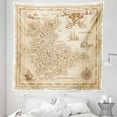 thumbnail image 1 of Cream Tapestry, Old Antique Treasure Map Details Retro Color Adventure Sailing Pirate Print, Fabric Wall Hanging Decor for Bedroom Living Room Dorm, 5 Sizes, Cream, by Ambesonne, 1 of 1