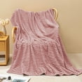 thumbnail image 1 of Cream Throw Blanket 3D Ribbed Jacquard Fleece Flannel Velvet Plush Decorative Bed Blanket, Super Soft, Lightweight, Warm and Cozy for Couch Sofa 79x47in,Pink, 1 of 7