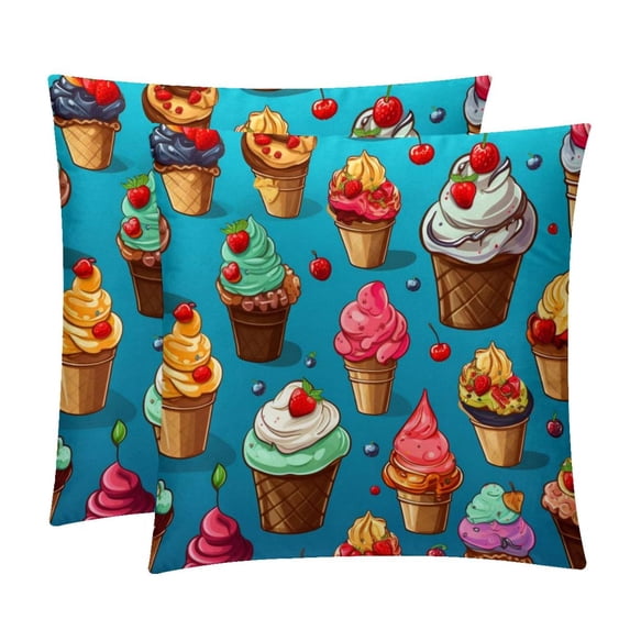 Cream Velvet Throw Covers Pillow Inserts - Set of 2 Decorative Pillows with Unique Patterns for Home Decor, Couch, Bed - 16x16, 18x18, 20x20 Inches - Soft & Cozy Cushion Inserts