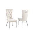 thumbnail image 1 of Cream Velvet Upholstered Side Chairs with Stainless Steel Set of 2, 1 of 2