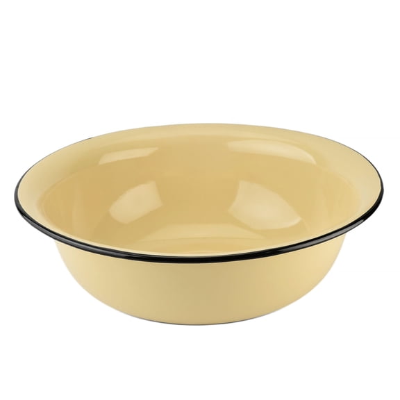 Cream Vintage Enamel Basin 9.5 Qt – Enamel-Coated Steel Wash Bowl