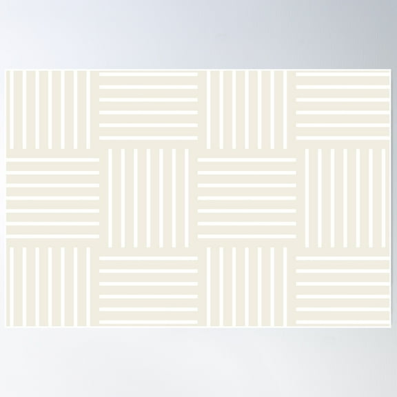 Cream White Abstract Geometric Pattern Pairs Behr 2023 Color Of The Year Blank Canvas D.C.-003 Poster Wall Art, Modern Wall Decor For Living Room Bedroom, 8x12 UNFRAMED