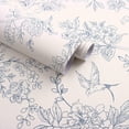 thumbnail image 1 of Cream White and Blue Floral Wallpaper Peel and Stick Wallpaper 17.7"x118.1" Vintage Floral Peel and Stick Wall Paper Removable Boho Self Adhesive Contact Paper for Bedroom Bathroom Vinyl, 1 of 18