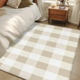 thumbnail image 1 of Cream White Buffalo Check 4x6 Area Rugs, Farmhouse Plaid Modern Geometric Non-Skid Rubber Backing Large Rectangle Rugs - Living Room Bedroom Home Office, Indoor Floor Mat Carpets Washable Rug, 1 of 9