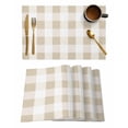 thumbnail image 1 of Cream White Buffalo Check Placemats Set of 4, Farmhouse Plaid Modern Geometric Placemats for Dining Table, Place Mats for Kitchen Tabletop, Waterproof Wipeable Dining Table Mats Set, 1 of 9