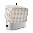 thumbnail image 1 of Cream White Buffalo Check Toaster Cover 4 Slice, Farmhouse Plaid Modern Geometric Dustproof Bakeware Oven Protector with Top Hook, Waterproof Small Kitchen Appliance Toasters Dust Cover, 12"x11"x8", 1 of 9