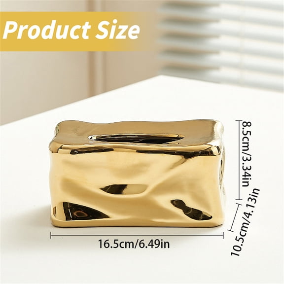 Cream White Ceramic Tissue Box Cover, Decorative Napkin Holder for Nightstand, Countertop, Coffee Table & Bathroom Vanity