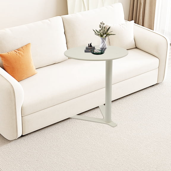 Cream White Iron 48*56cm Y-Shaped Round Table With Non-Slip Bottom Pad Coffee Table Simple Small Round Table