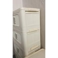 thumbnail image 1 of Cream White Plastic Storage Cabinet with Magnetic Door | Easy Folding for Various Scenarios | Thickened Panel for Longevity | Convenient Movement with Wheels, 1 of 3