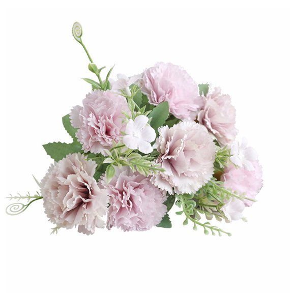 Cream White Silk Carnation Picks, Artificial Flowers for Weddings, Decorations, DIY Decor,Simulation Flower Fadeless Widely Applied 7 Heads Vivid Carnations Artificial Flowers