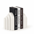 Cream White (Smooth Texture) Layered Arch Design Decorative Bookends ...