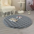 thumbnail image 1 of Cream Wind Round Carpet 20in Plush Velvet Circle Rug Soft Non Slip Sofa Floor Mat for Living Room Tea Table Bedroom Bathroom Entryway Modern Decor Accent in Neutral Solid Colors, 1 of 6