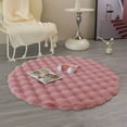thumbnail image 1 of Cream Wind Round Carpet 20in Plush Velvet Circle Rug Soft Non Slip Sofa Floor Mat for Living Room Tea Table Bedroom Bathroom Entryway Modern Decor Accent in Neutral Solid Colors, 1 of 6