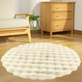 thumbnail image 1 of Cream Wind Round Velvet Floor Mat, 23.62 x 23.62 Inches, Soft Polyester Non-Slip Carpet for Living Room, Bedroom, Tea Table, Sofa, Bathroom, Multiple Colors, 1 of 6