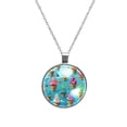 thumbnail image 1 of Cream Women's Glass Circular Pendant Necklace, 1 of 5