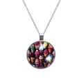 thumbnail image 1 of Cream Women's Glass Circular Pendant Necklaces, 1 of 5