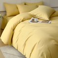 Cream Yellow Duvet Cover Bedding Set Soft Double Brushed Comforter