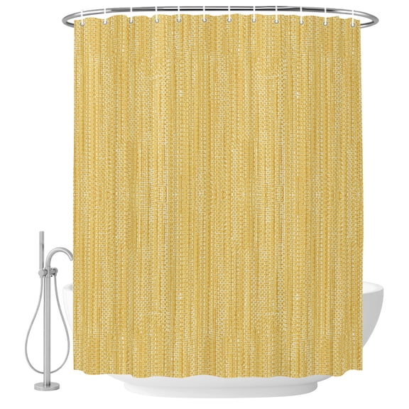 Cream Yellow Shower Curtain for Bathroom, Country Vintage Minimalist Solid Color Backdrop Waterproof Cloth Fabric Bathroom Accessories Set with 9 Rust Proof Plastic Hooks, 36"x72"