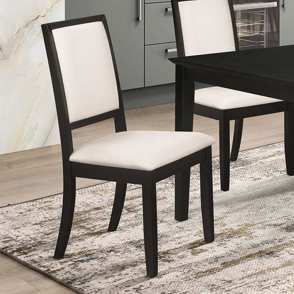 Cream and Black Upholstered Chairs / Comfortable for Dining Gatherings