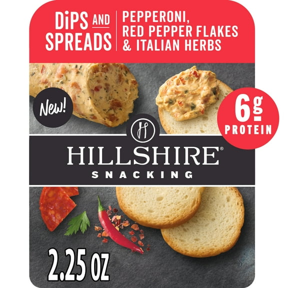Hillshire Snacking Pepperoni, Red Pepper Flakes & Italian Herbs, Cheese Spreads, 2.25 oz (Refrigerated)