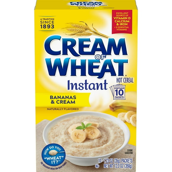 Cream Of Wheat, Bananas AIF9 & Cream, Instant Hot Cereal, 10 Count, 12.3oz Box (Pack of 3)