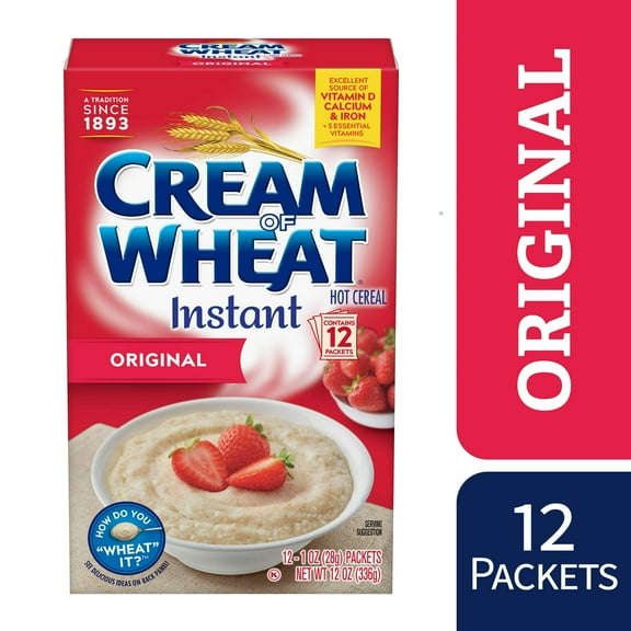Cream of Wheat Instant Hot Cereal, Original Flavor, Kosher, Shelf-Stable, 12 oz (Pack of 2)