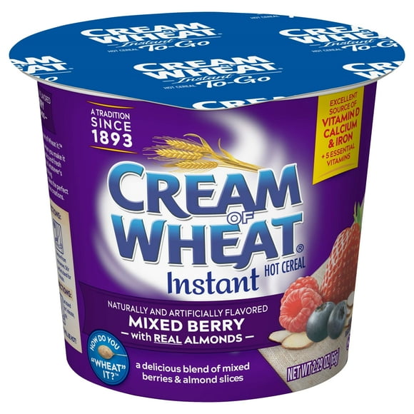 Cream of Wheat Instant Hot Cereal To-Go Cups, Mixed Berry with Almonds, 2.29 Ounce (Pack of 6)RDC18