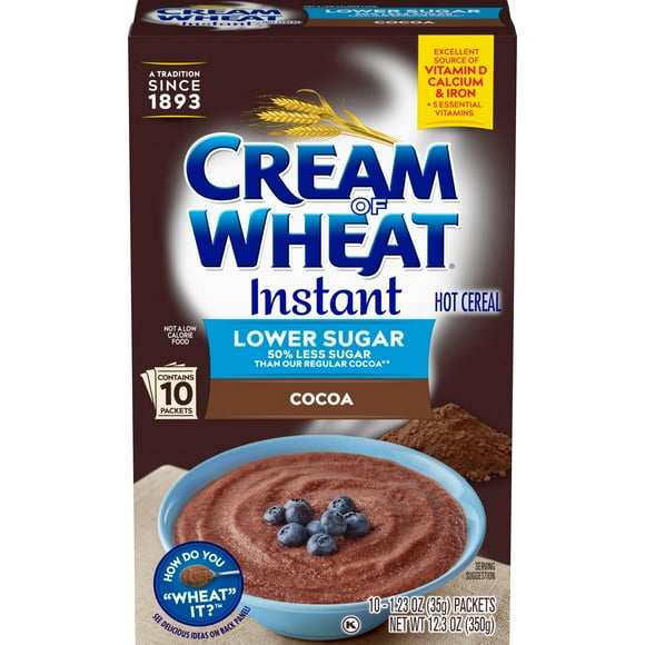 Cream of Wheat Instant YPF5Lower Sugar Cocoa, 12.3 Ounce, 10 Packets