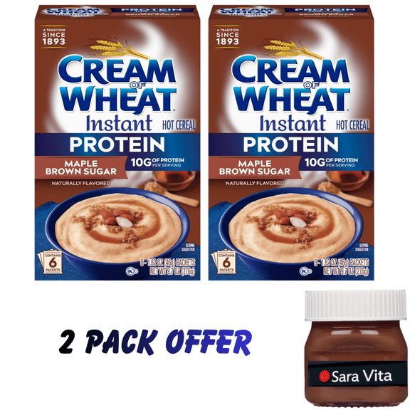 Cream of Wheat Protein Instant Maple Brown Sugar Hot Cereal, 9.7 oz, 6 Packets