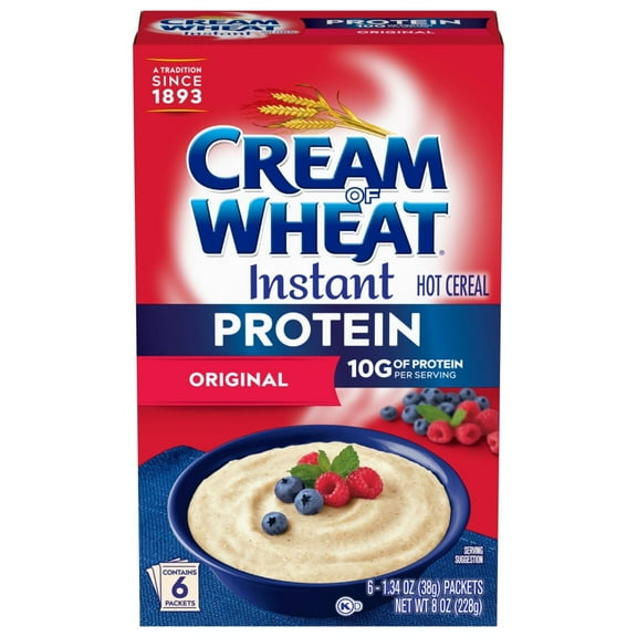 Cream of Wheat Protein Instant Original Hot Cereal, Hot Breakfast Cereal, 8 oz, 6 Packets (Pack of 4)