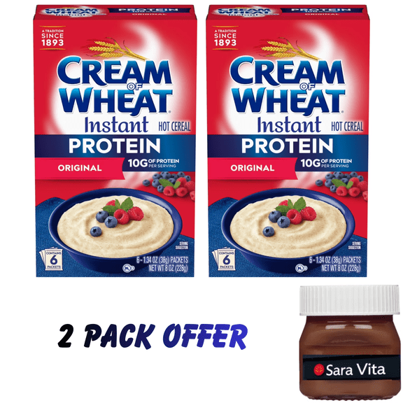 Cream of Wheat Protein Instant Original Hot Cereal, Hot Breakfast Cereal, 8 oz, 6 Packets