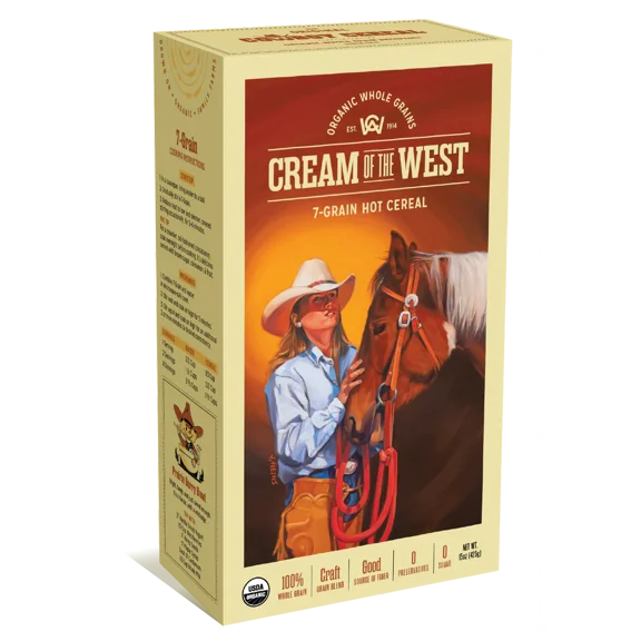 Cream of the West 100% Organic 7-Grain Hot Cereal Whole Grain USDA Organic Non-GMO High Fiber Protein 15 oz