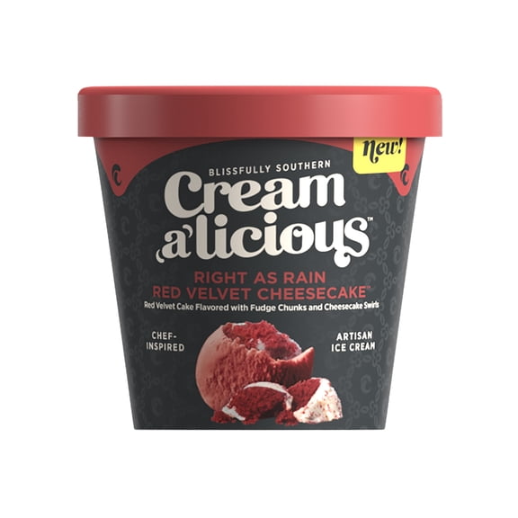 Creamalicious Right As Rain Red Velvet Cake Ice Cream, 16 oz